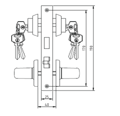Kapı Kolu Önden  - Arkadan Anahtar Kilitli