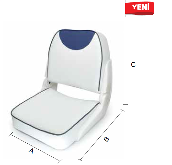 KOLTUK KATLANIR BEYAZ-LACİVERT 40x36x48cm